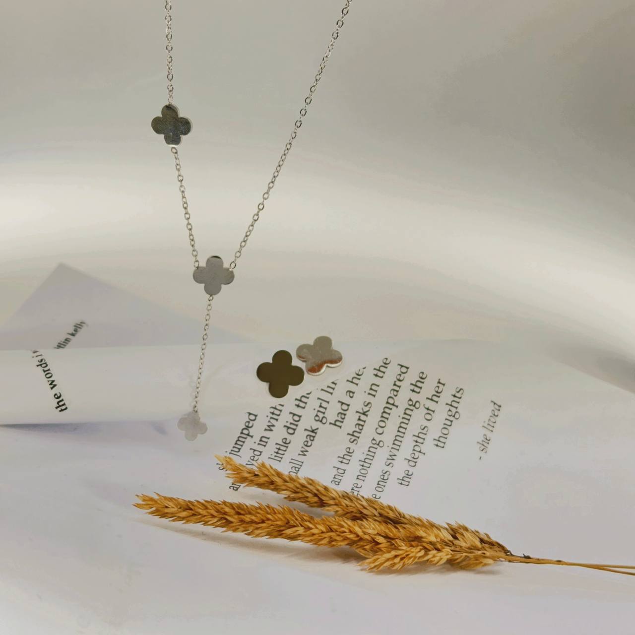 نیم ست شبنم نقره ای