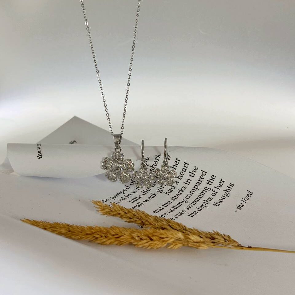 نیم ست جواهری گل بابونه