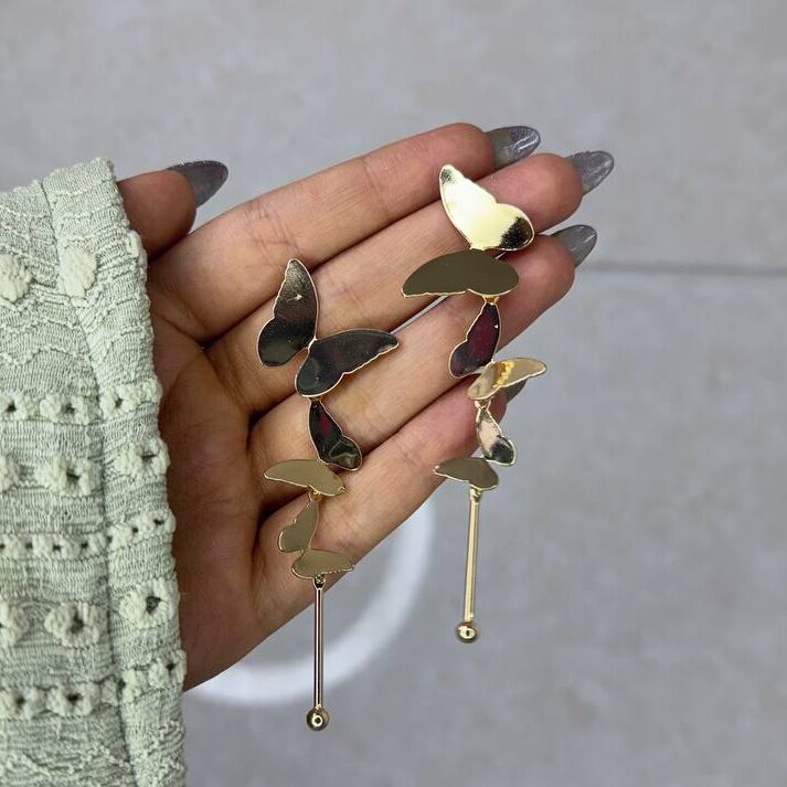 گوشواره پروانه های طلایی